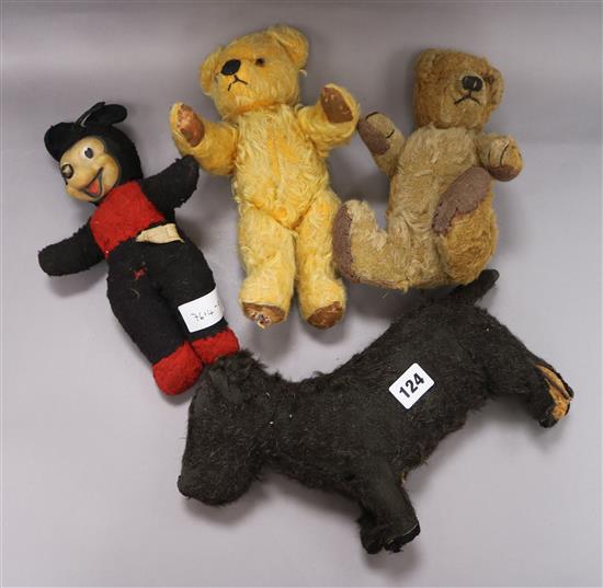A Mickey Mouse toy and others dog length 33cm